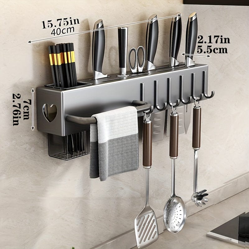 Range-couteaux mural multi-fonctionnel pour ustensiles de cuisine