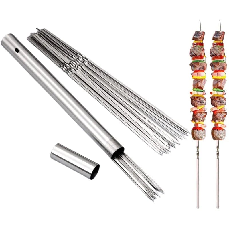 Brochettes de Barbecue réutilisables en acier inoxydable (Lots) barbecue