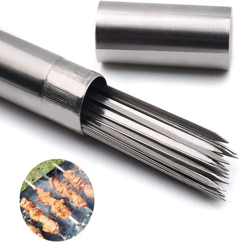 Brochettes de Barbecue réutilisables en acier inoxydable (Lots) barbecue