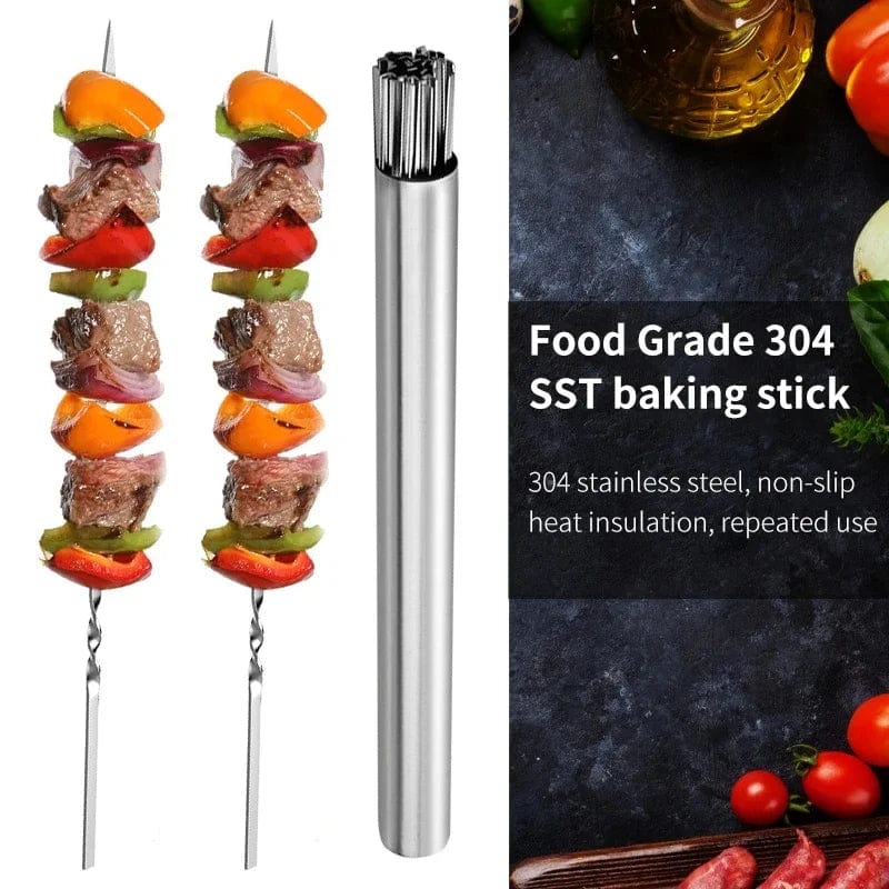 Brochettes de Barbecue réutilisables en acier inoxydable (Lots) barbecue