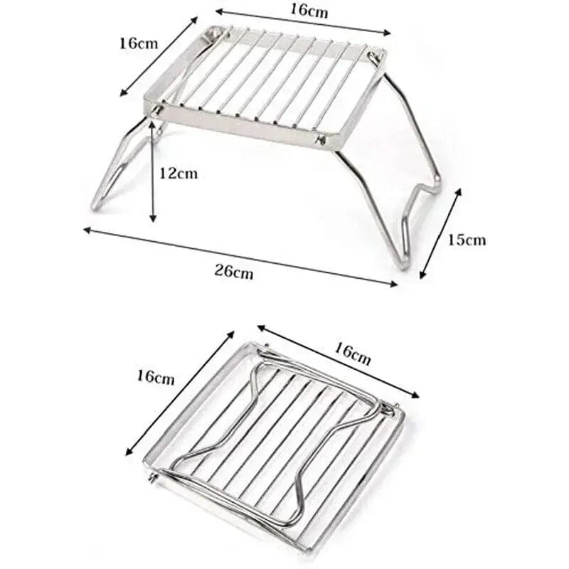 Support pliable de cuisson en acier inoxydable pour barbecue camping