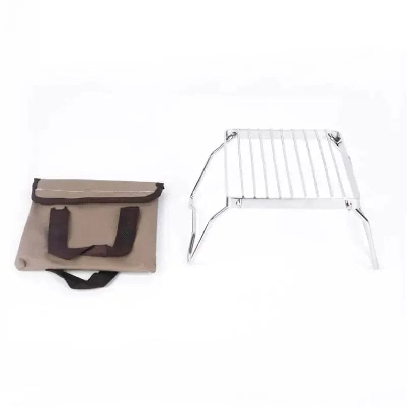 Support pliable de cuisson en acier inoxydable pour barbecue camping