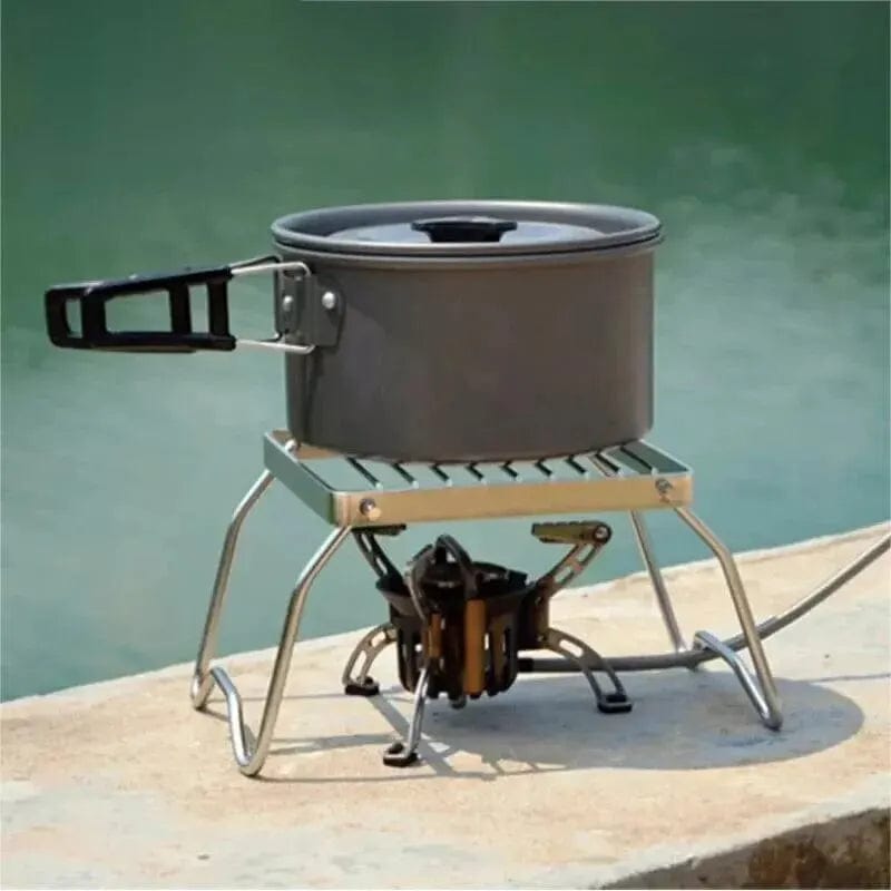 Support pliable de cuisson en acier inoxydable pour barbecue camping