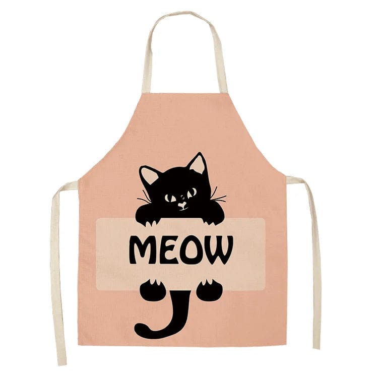 Tablier de Cuisine Chat Japonais en Lin - Meow tablier