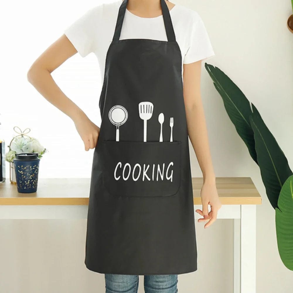 Tablier de Cuisine Classique "Cooking" en PVC Imperméable - Couleur Marron tablier