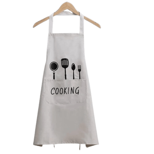 Tablier de Cuisine Classique "Cooking" en PVC Imperméable - Couleur Blanc-cassé tablier