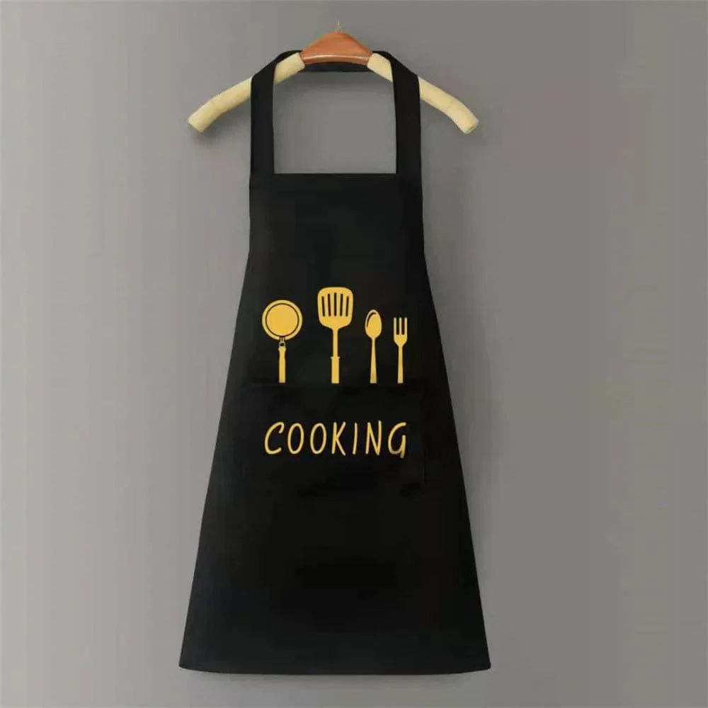 Tablier de Cuisine Classique "Cooking" en PVC Imperméable - Couleur Noire tablier