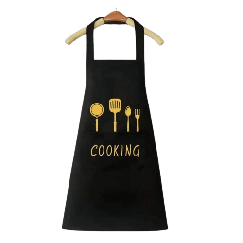 Tablier de Cuisine Classique "Cooking" en PVC Imperméable - Couleur Noire tablier