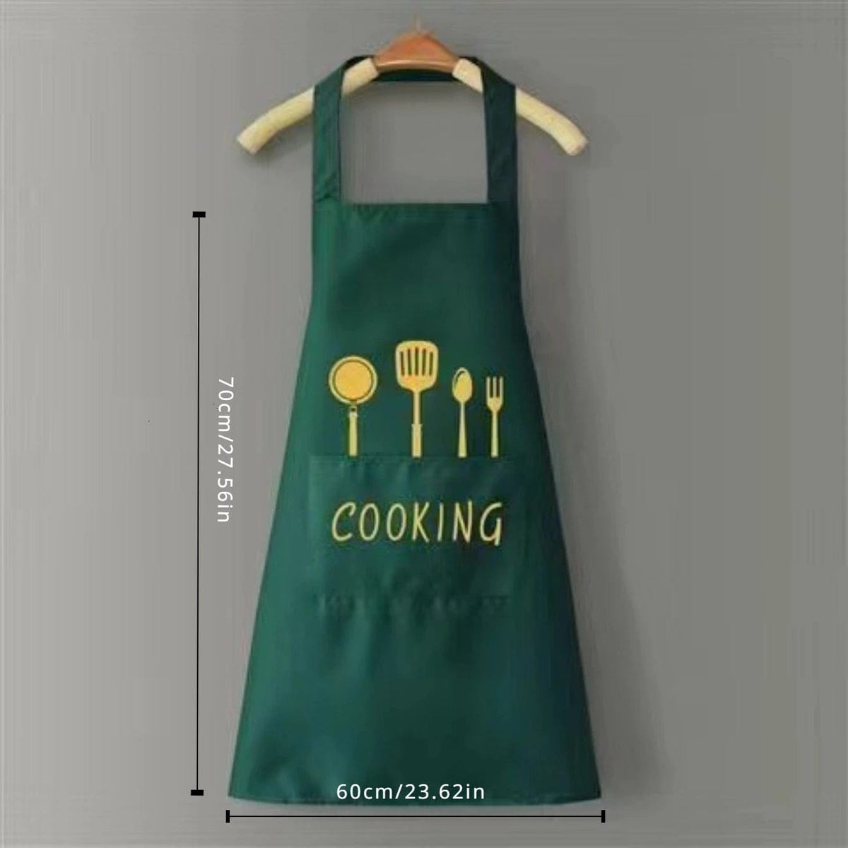 Tablier de Cuisine Classique "Cooking" en PVC Imperméable - Couleur Verte tablier