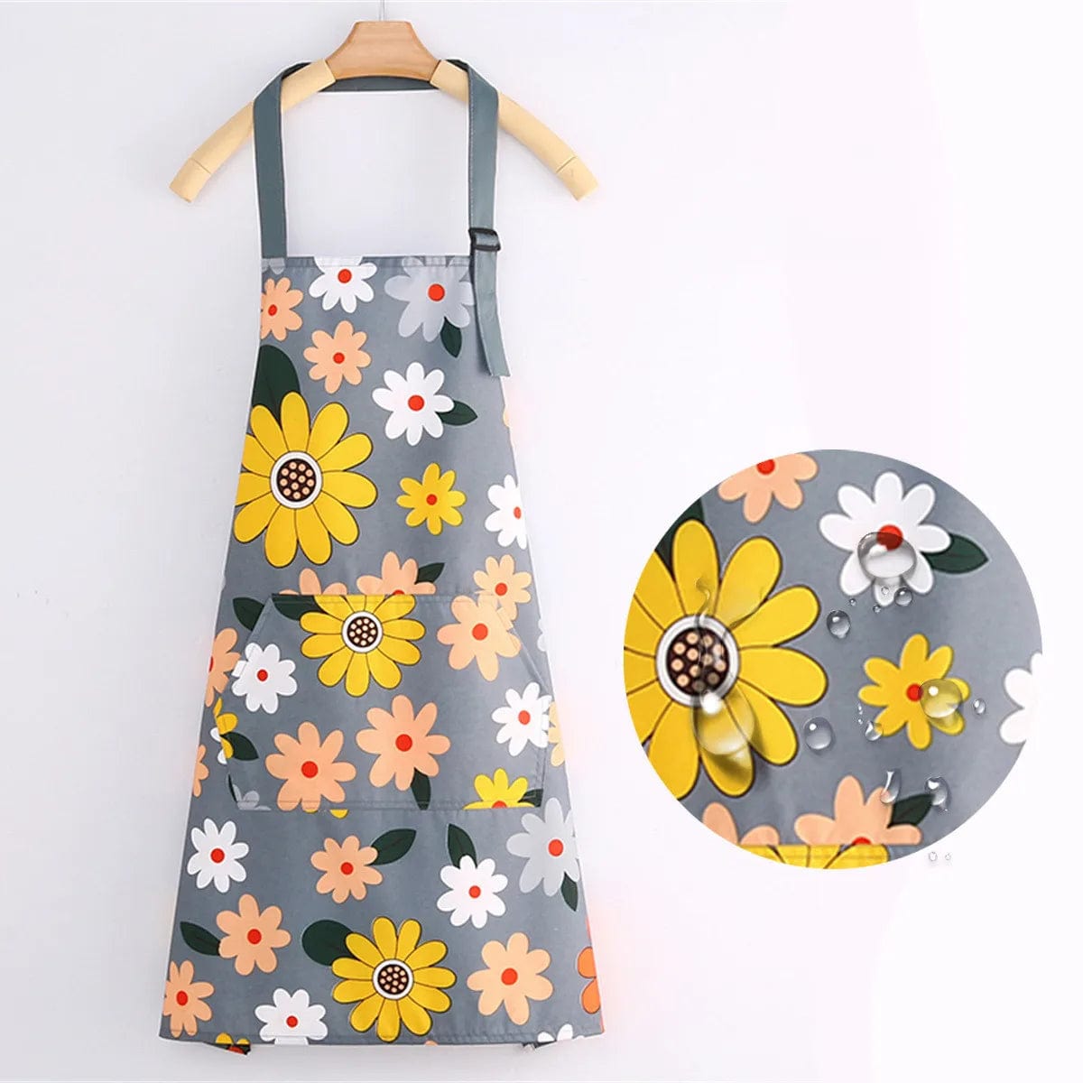 Tablier de cuisine en toile de coton imperméable - Motifs Fleurs ou Chats tablier