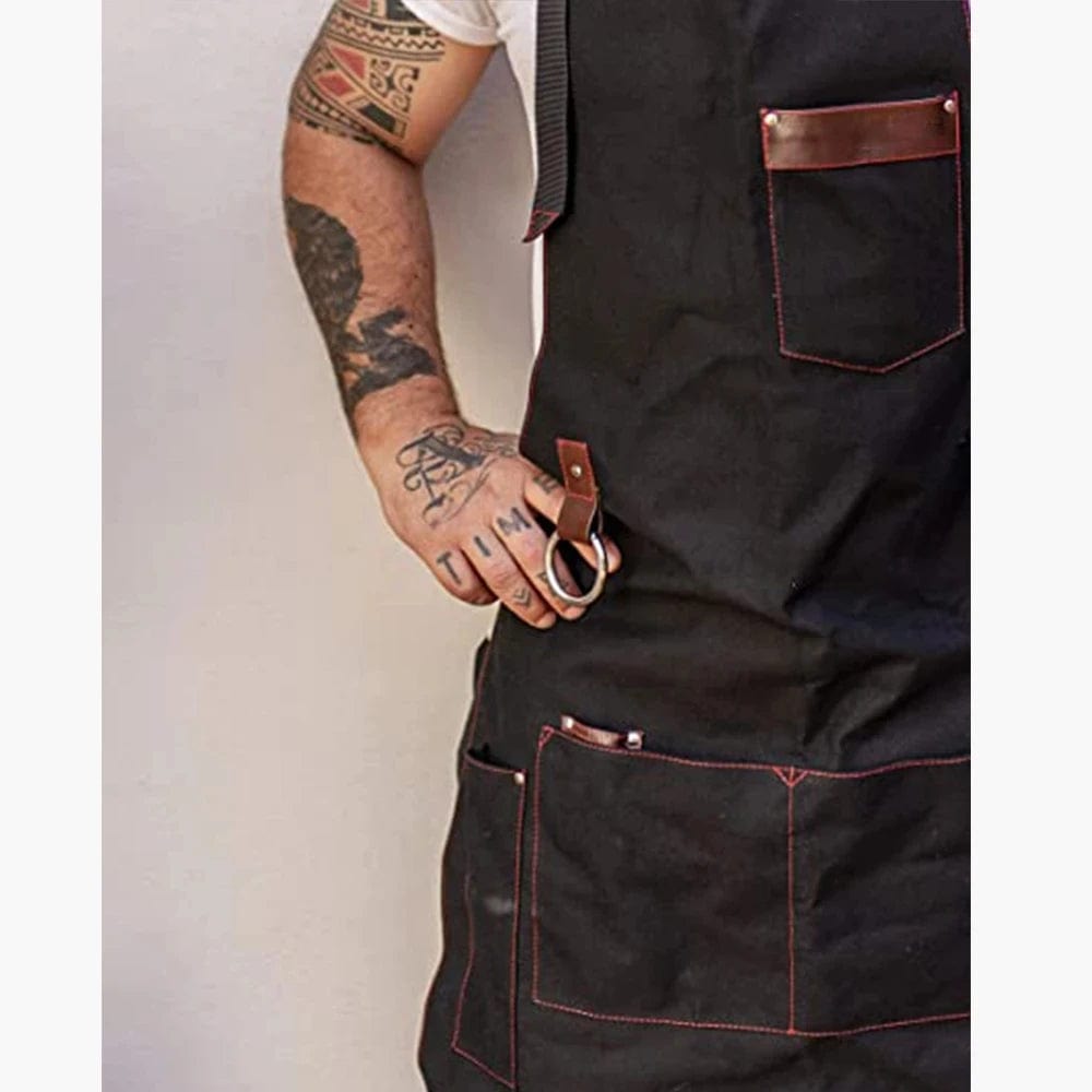 Tablier de Cuisine en Toile Homme avec Poches - Tablier de Cuisine Imperméable de Qualité pour Chef tablier