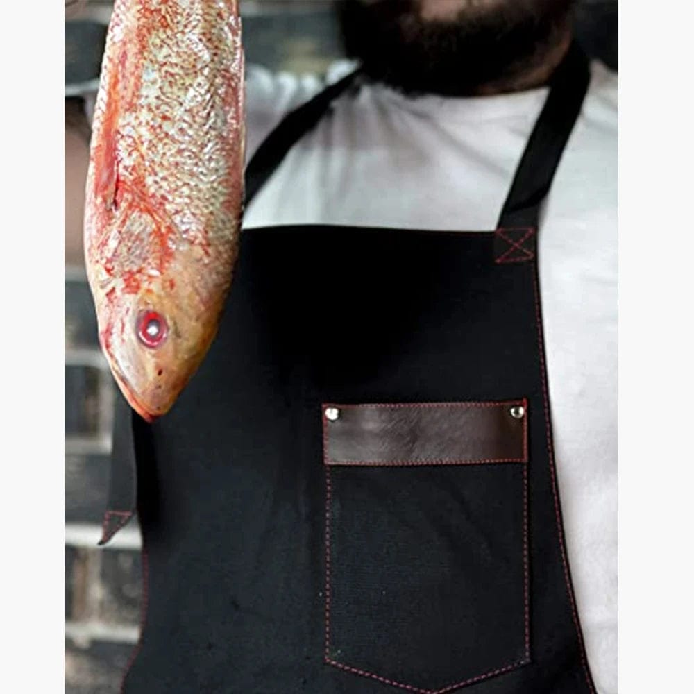Tablier de Cuisine en Toile Homme avec Poches - Tablier de Cuisine Imperméable de Qualité pour Chef tablier