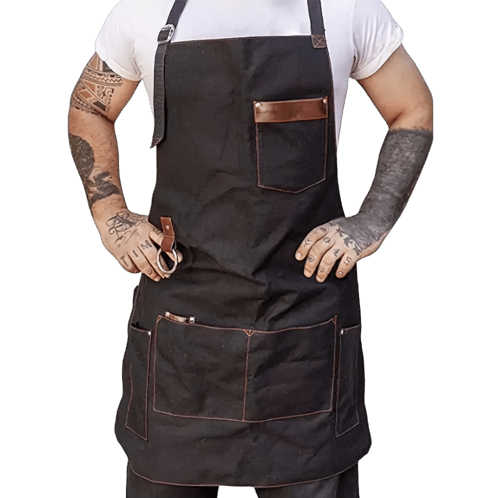Tablier de Cuisine en Toile Homme avec Poches - Tablier de Cuisine Imperméable de Qualité pour Chef tablier
