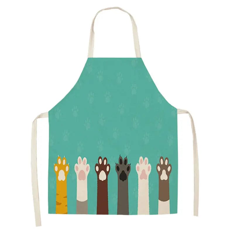 Tablier de Cuisine Impression Chats Mignons en Lin - I Love Cats tablier