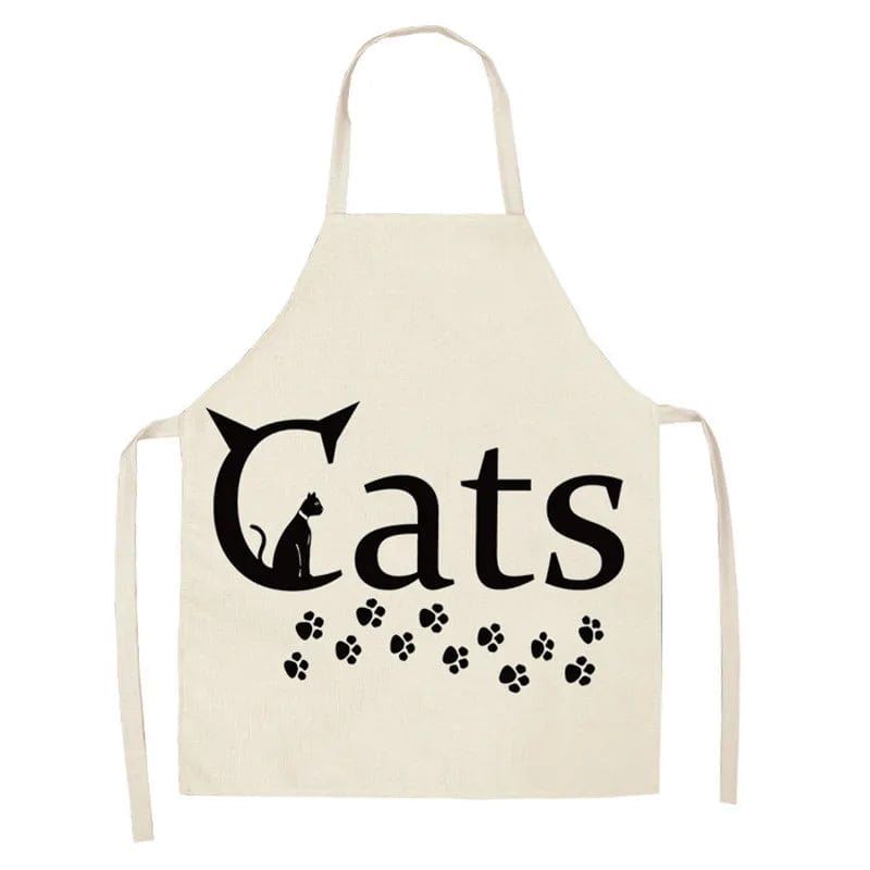 Tablier de Cuisine Impression Chats Mignons en Lin - I Love Cats tablier
