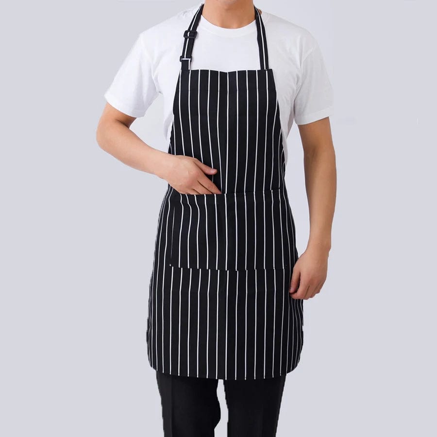 Tablier de Cuisine Rayé Réglable pour Adulte - Idéal pour Restaurant, Camping et Cuisine