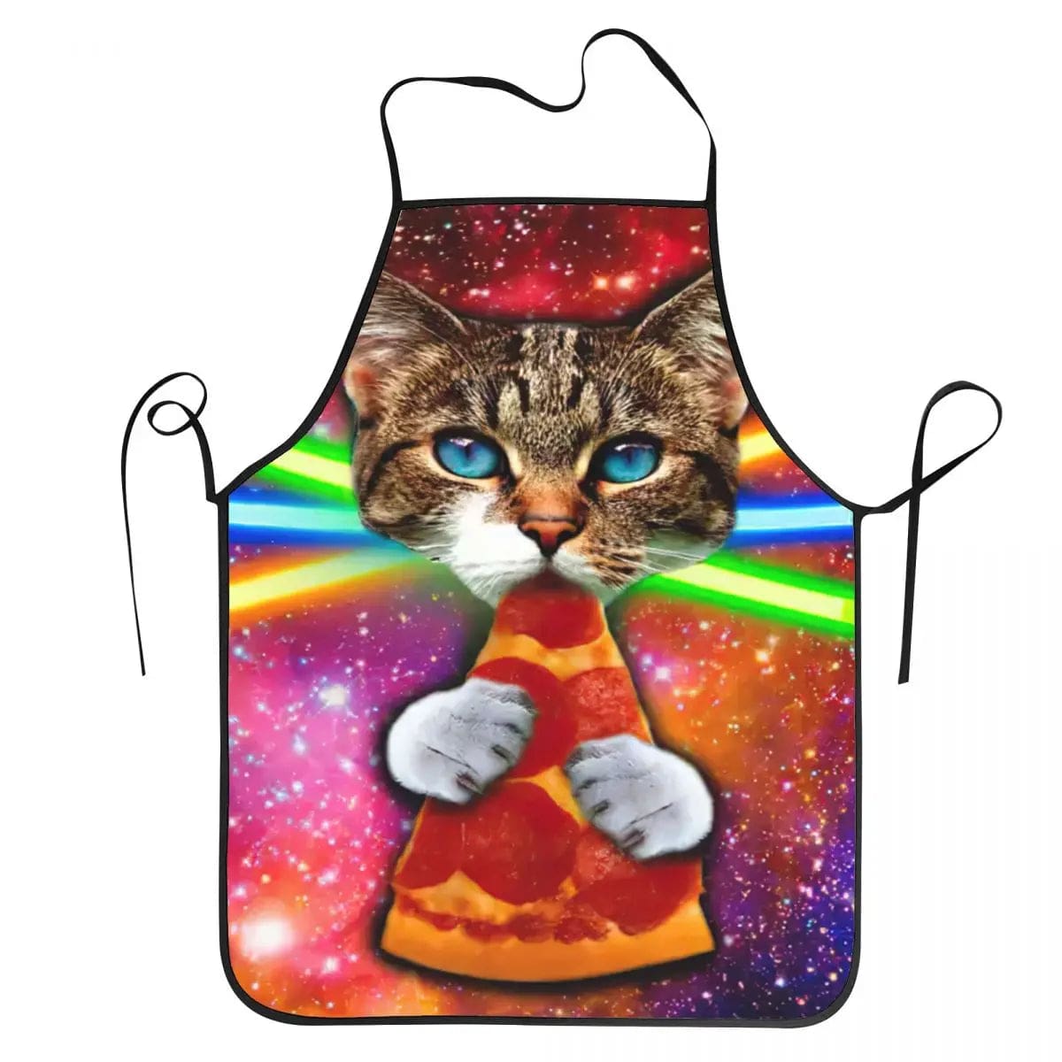 Tablier de cuisine Space Pizza Cat Meme - Adulte Homme Femme - Motif drôle pour la cuisine tablier