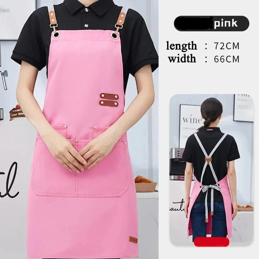 Tablier de cuisine toile imperméable avec poche et bretelles ajustables pour Barbecue tablier