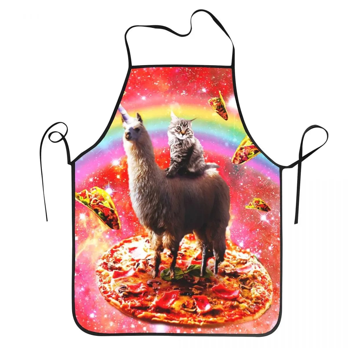 Tablier de cuisine unisexe pour adulte avec motif Space Cat Pizza Meme tablier