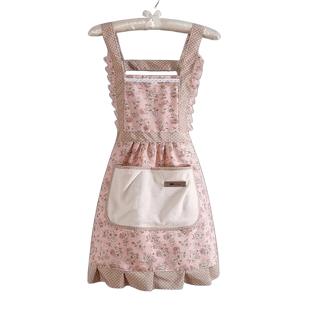 Tablier de cuisine vintage rétro années 50 traditionnel rose tablier