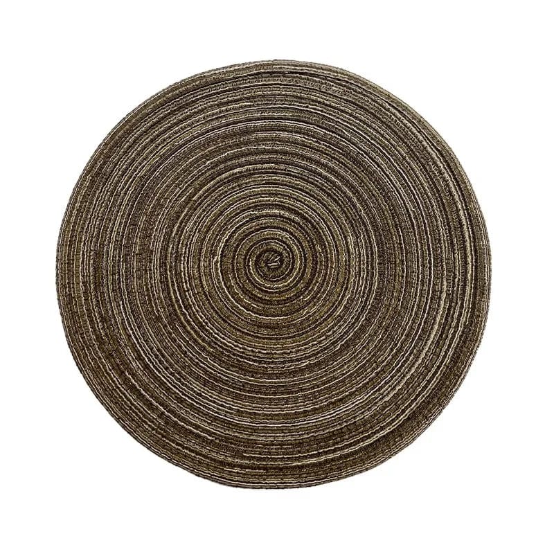 Tapis de Table Rond en Vinyle Tissé Individuel pour Décoration de Table, Lot de 1