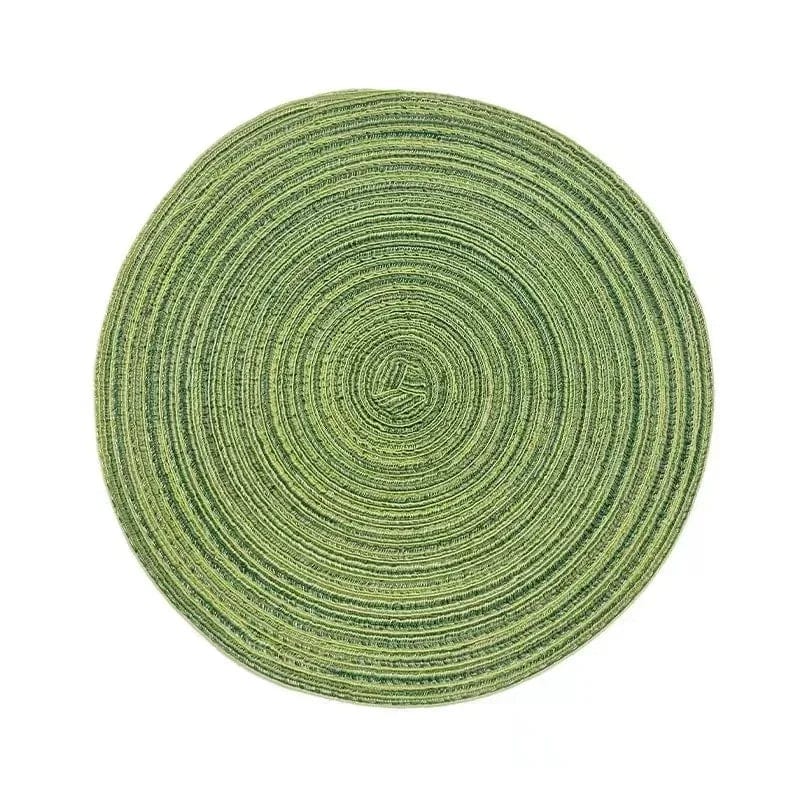 Tapis de Table Rond en Vinyle Tissé Individuel pour Décoration de Table, Lot de 1