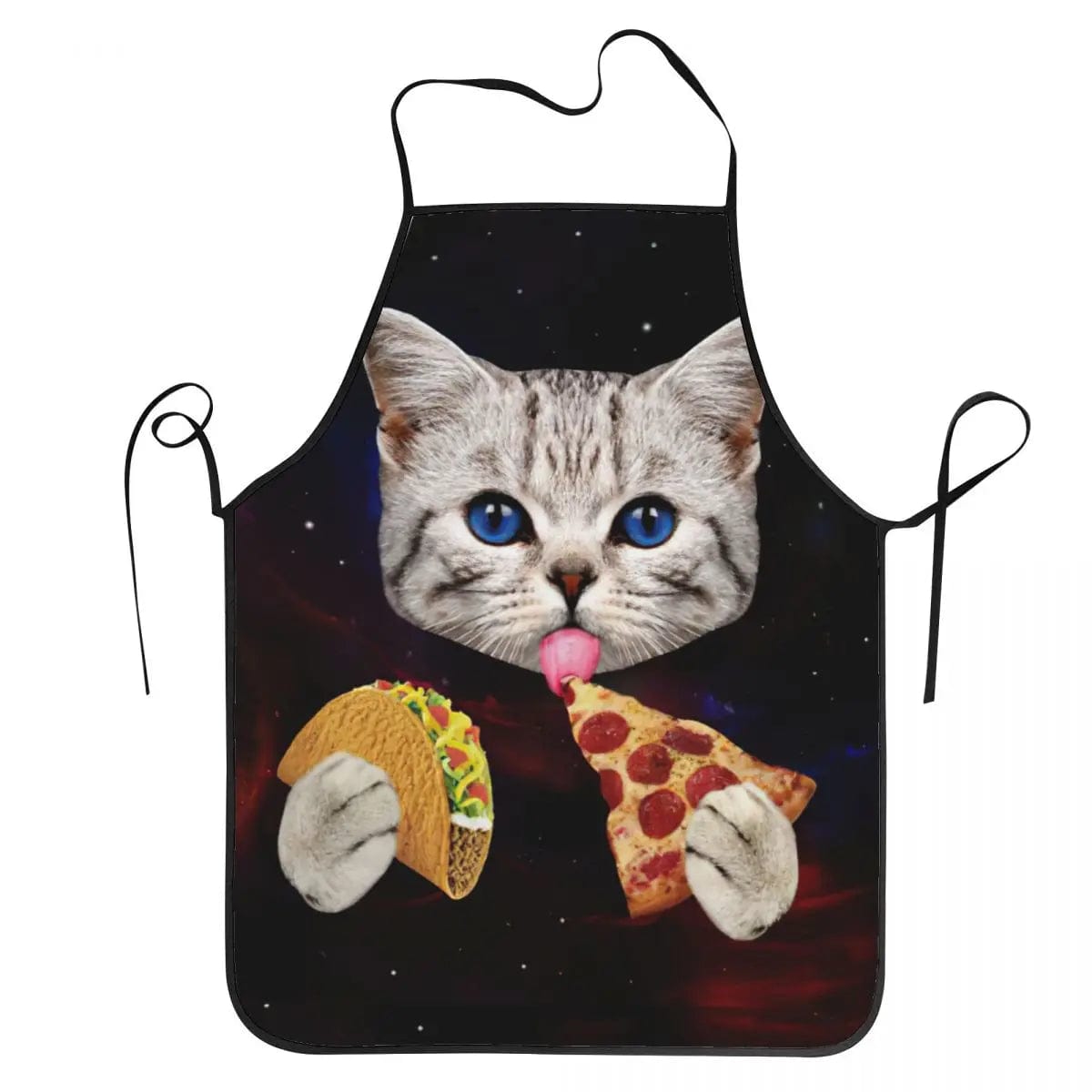 Tablier Cuisine Pizza Chat Espace Meme Unisexe Oxford - Pour Chefs Cuisiniers tablier