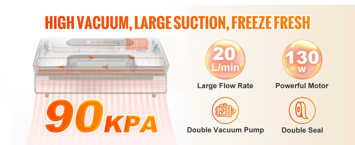 Machine Sous Vide Alimentaire 130W 90 kPa avec 10 Sacs Offerts sv