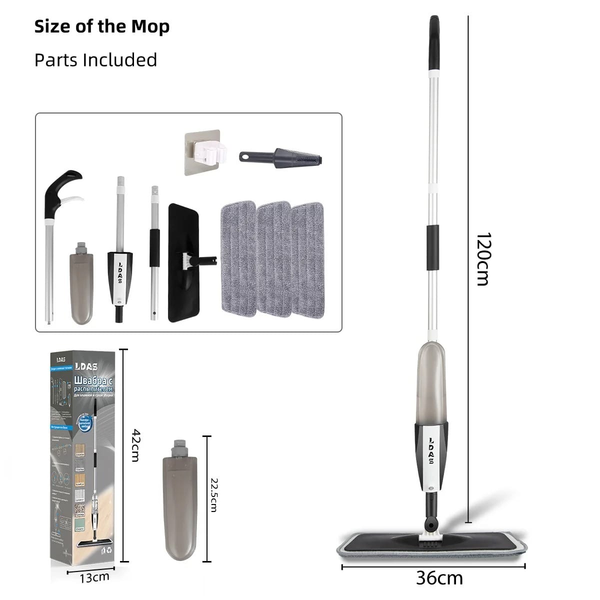 Balai Serpillère Vaporisateur pour la Cuisine (carrelage et bois) balai