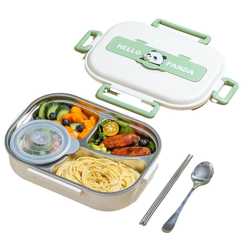 Bento pour enfants à 2/4/5 compartiments avec Couverts « Hello Panda » Bento