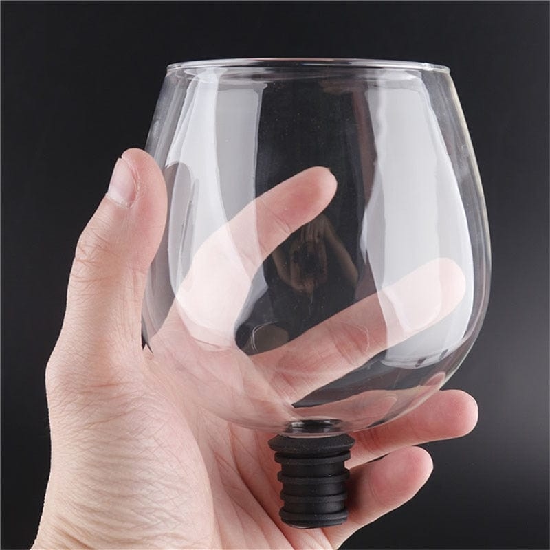 Verre à vin vissable sur bouteille gadget