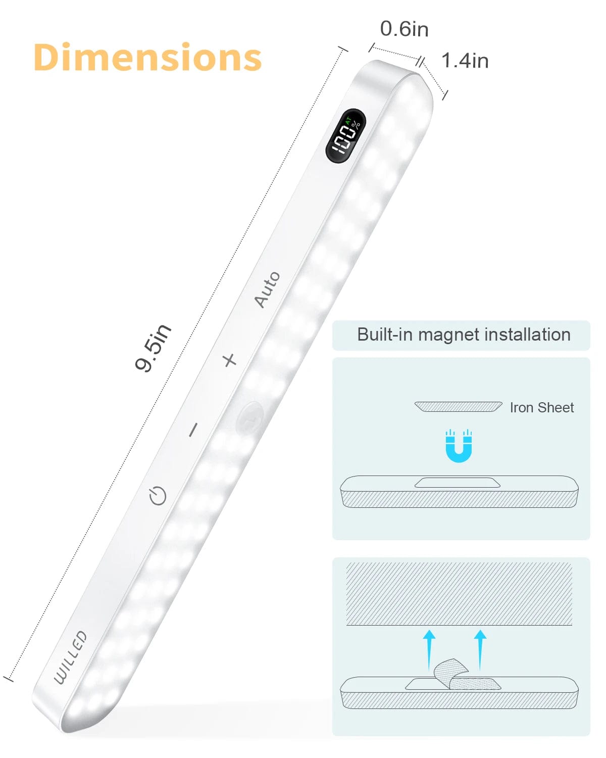 Éclairage de Placard à Détecteur de Mouvement LED Rechargeable Wireless