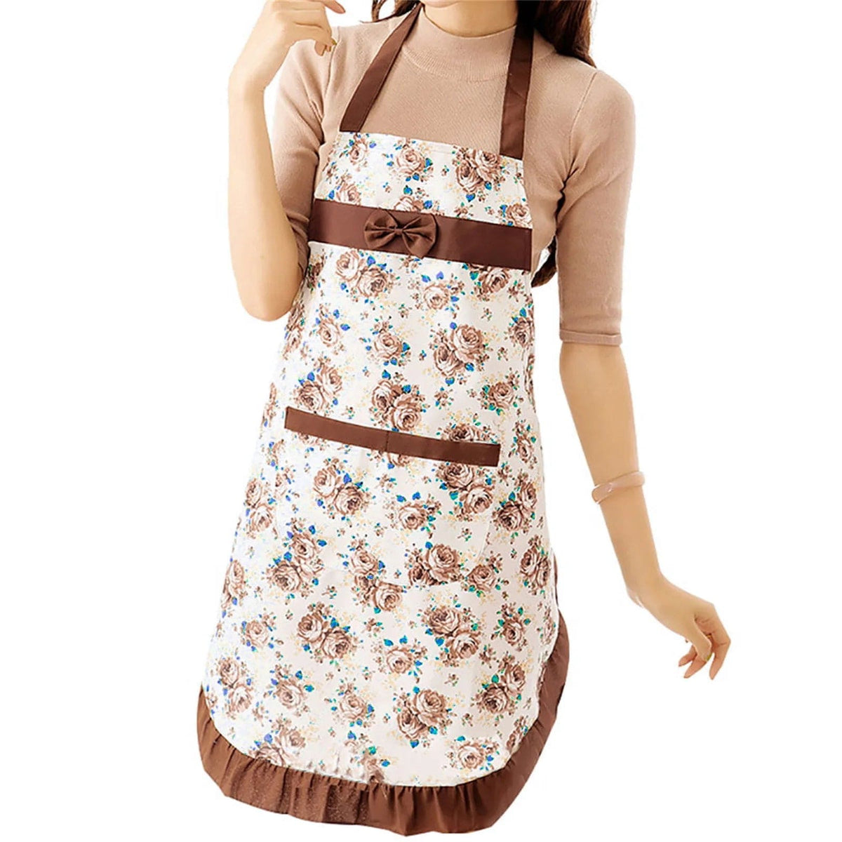 Tablier de cuisine imperméable pour femme avec poches - Floral et ajustable tablier
